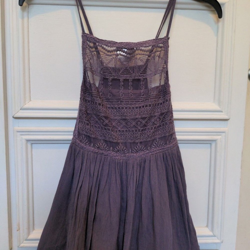 Ripcurl M Purple Spagghetti Strap Mesh Square Neck Crossback